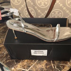 Fashion Nova Clear and Tan Stiletto Heels
